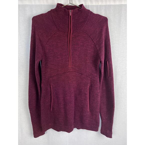 Lululemon Sweater Summit Stride Half Zip Pullover Deep Rouge Travel Athleisure - Picture 3 of 8
